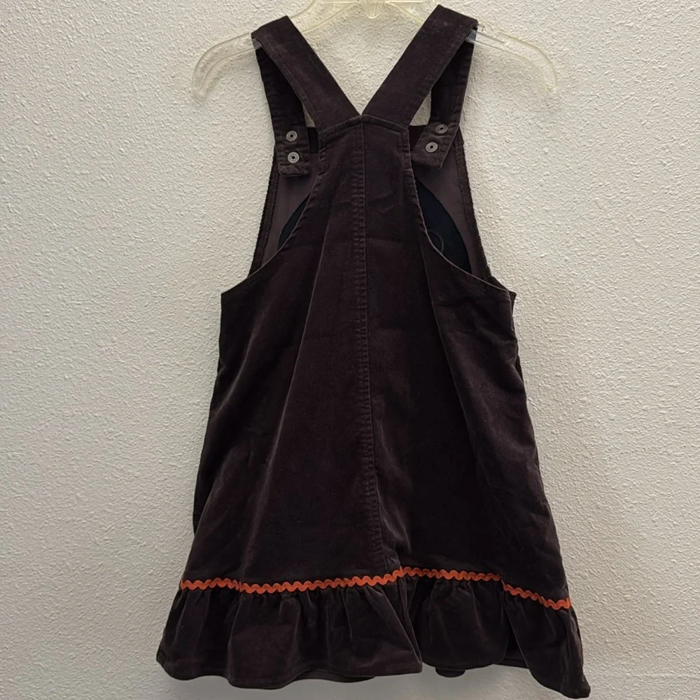 Gymboree Girls Embroidered Turkey Ruffle Corduroy Skirtall Brown Dress Size 8